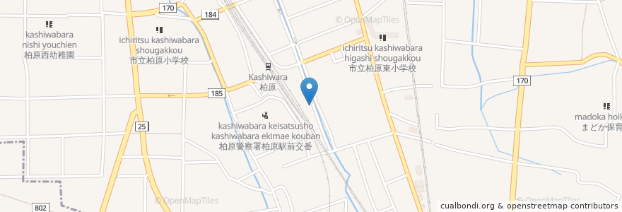 Mapa de ubicacion de 栄楽寿司 en Japan, Osaka Prefecture, Kashiwara.