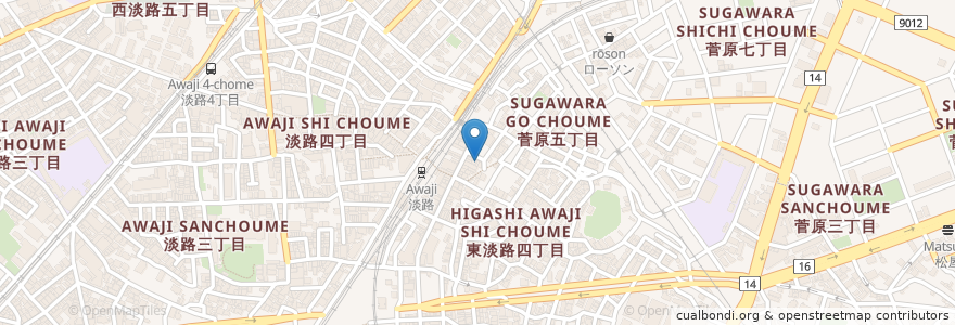 Mapa de ubicacion de ジャストミート en ژاپن, 大阪府, 大阪市, 東淀川区.