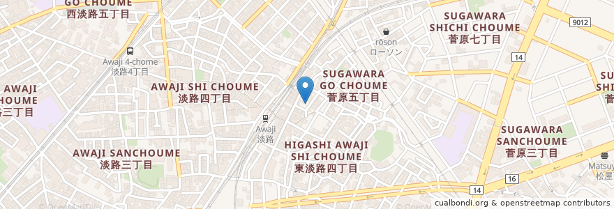 Mapa de ubicacion de 海鮮屋台おくまん en Japon, Préfecture D'Osaka, 大阪市, 東淀川区.