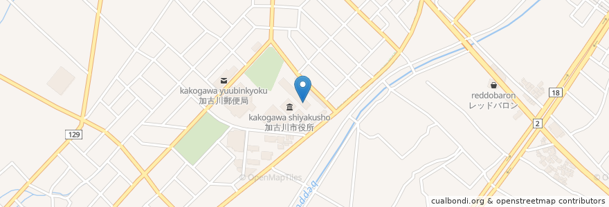 Mapa de ubicacion de 加古川市役所食堂 en 日本, 兵庫県, 加古川市.