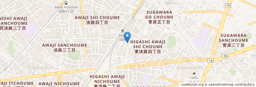 Mapa de ubicacion de LOCA COFFEE en ژاپن, 大阪府, 大阪市, 東淀川区.
