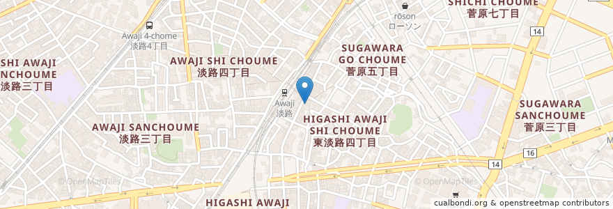 Mapa de ubicacion de 御料理 すずき en 日本, 大阪府, 大阪市, 東淀川区.