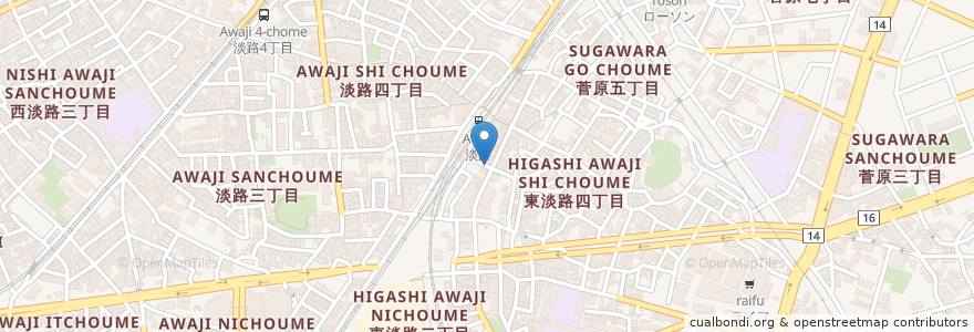 Mapa de ubicacion de ふくだ形成外科クリニック en ژاپن, 大阪府, 大阪市, 東淀川区.