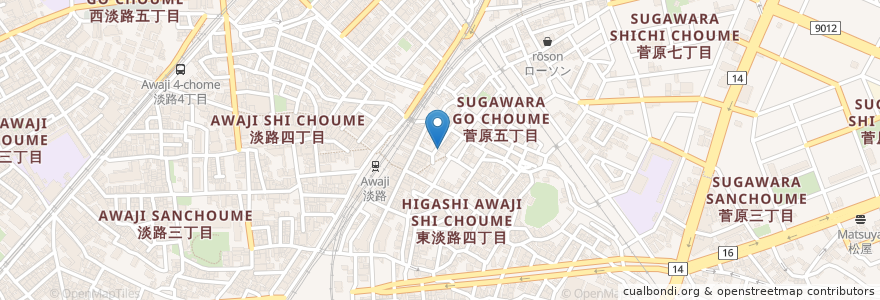 Mapa de ubicacion de ハートコーヒー en ژاپن, 大阪府, 大阪市, 東淀川区.