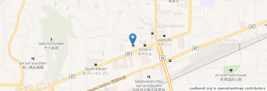 Mapa de ubicacion de ウエルシア en Japonya, 大阪府, 高槻市.