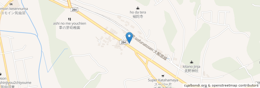 Mapa de ubicacion de 潮見治療院 en 日本, 宫城县, 気仙沼市.
