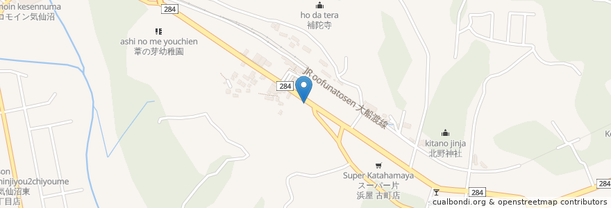 Mapa de ubicacion de スナック 一力 en 日本, 宫城县, 気仙沼市.