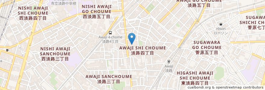 Mapa de ubicacion de スピリッツ en Japonya, 大阪府, 大阪市, 東淀川区.