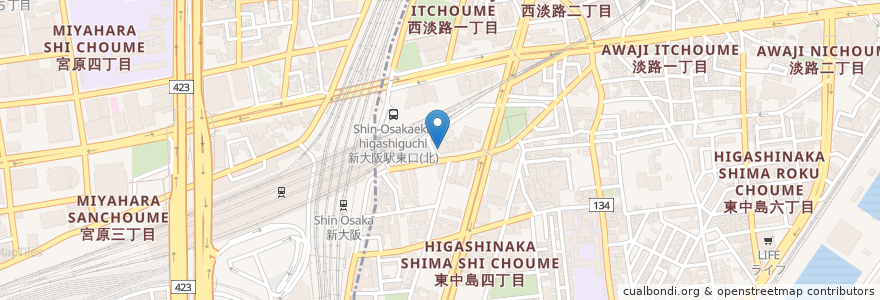 Mapa de ubicacion de 関西旨味酒場　ITTOKU en 日本, 大阪府, 大阪市, 淀川区.