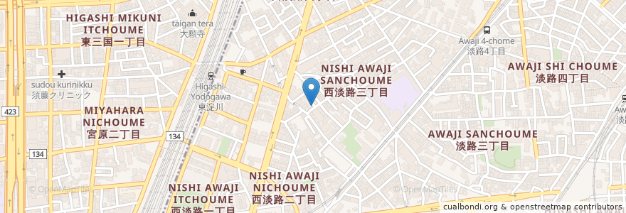 Mapa de ubicacion de おばんざい たろさく en Japão, 大阪府, 大阪市, 東淀川区.