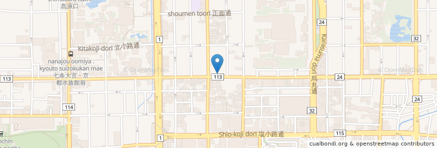Mapa de ubicacion de ちから餅 en 日本, 京都府, 京都市, 下京区.