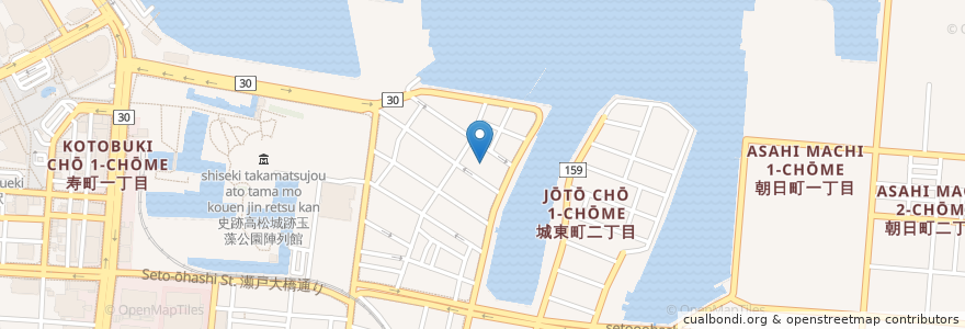 Mapa de ubicacion de 玉藻荘 en Japan, 香川県, 高松市.