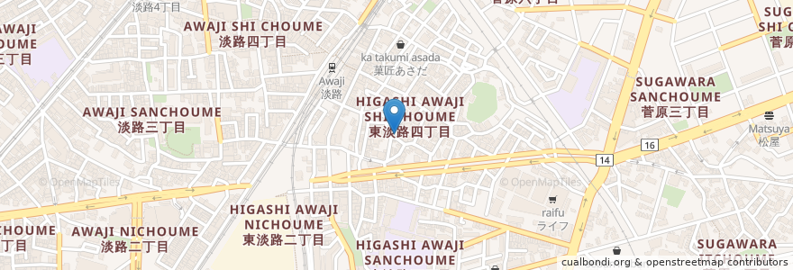 Mapa de ubicacion de いとや en Japón, Prefectura De Osaka, Osaka, 東淀川区.
