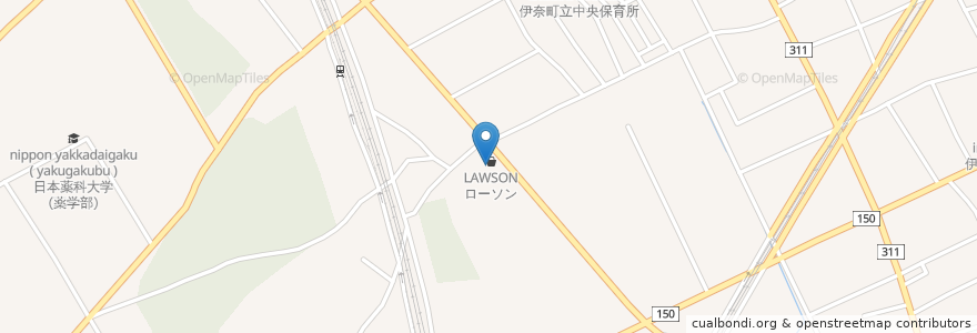 Mapa de ubicacion de ローソン銀行ATM 伊奈小室共同出張所 en Japonya, 埼玉県, 北足立郡, 伊奈町.