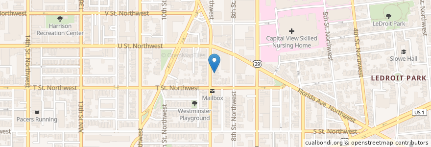 Mapa de ubicacion de Shashemene Ethiopian Restaurant en Estados Unidos Da América, Washington, D.C., Washington.