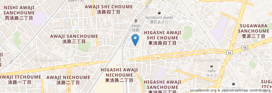 Mapa de ubicacion de 居心伝 en Japón, Prefectura De Osaka, Osaka, 東淀川区.