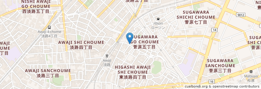 Mapa de ubicacion de いづつ en 日本, 大阪府, 大阪市, 東淀川区.