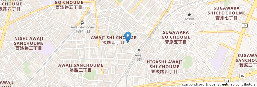 Mapa de ubicacion de -MIYAKO-京 en 日本, 大阪府, 大阪市, 東淀川区.