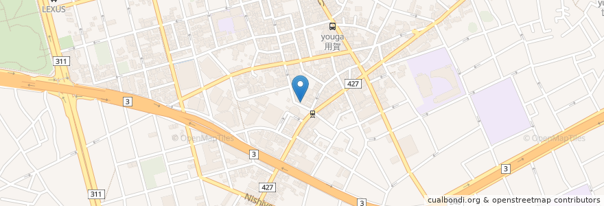 Mapa de ubicacion de Sapix　用賀校2号館 en Japonya, 東京都, 世田谷区.
