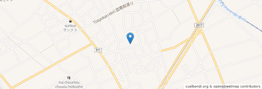 Mapa de ubicacion de 天満宮 en Japão, 埼玉県, 北足立郡, 伊奈町.