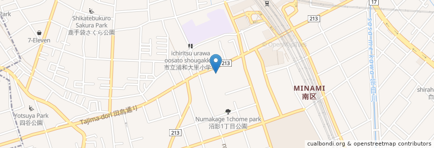 Mapa de ubicacion de 群馬銀行武蔵浦和支店 en Japon, Préfecture De Saitama, さいたま市, 南区.