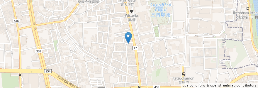 Mapa de ubicacion de すずきの en 日本, 東京都, 文京区.