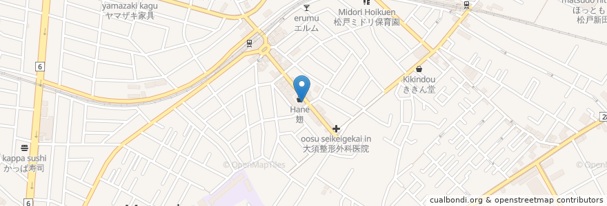 Mapa de ubicacion de ひなり en Jepun, 千葉県, 松戸市.