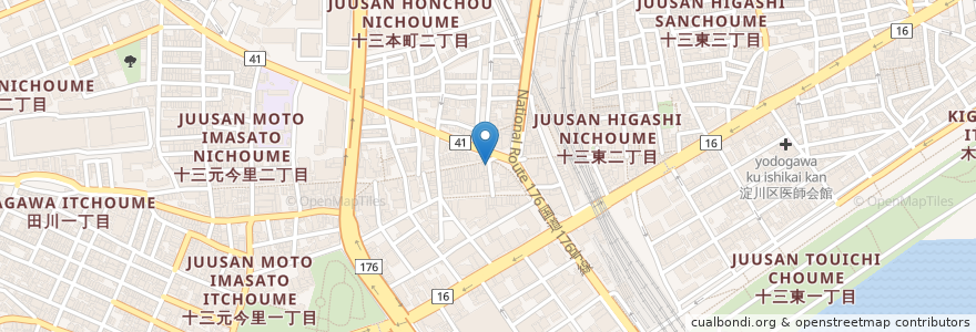 Mapa de ubicacion de 塚田農場 en 일본, 오사카부, 오사카, 淀川区.