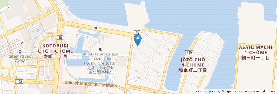 Mapa de ubicacion de Suntory en 일본, 가가와현, 高松市.