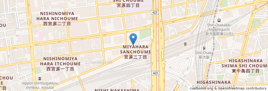 Mapa de ubicacion de 清家憬子さんのお弁当の店 en 日本, 大阪府, 大阪市, 淀川区.