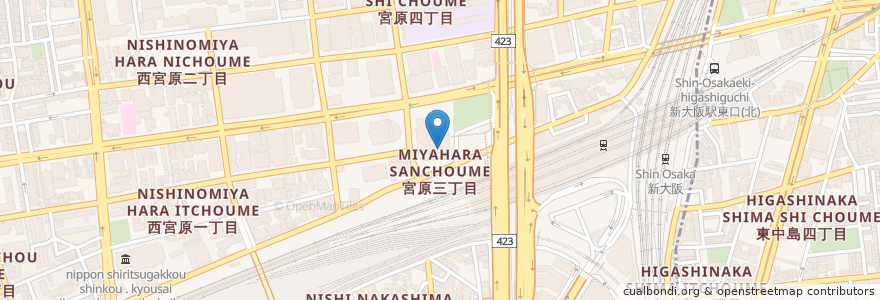Mapa de ubicacion de たちばな en Япония, Осака, 大阪市, 淀川区.