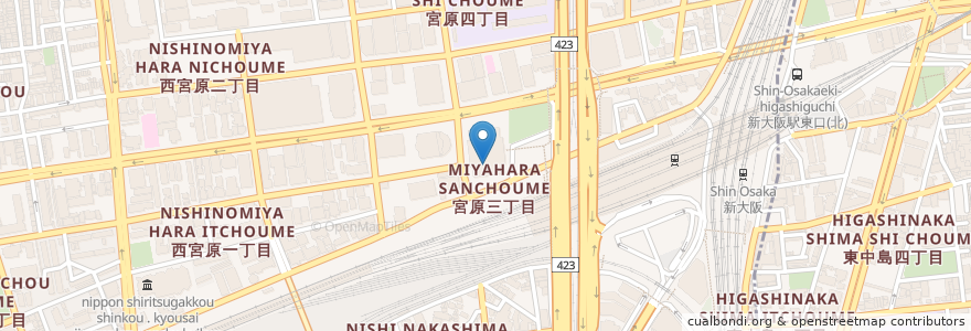 Mapa de ubicacion de 男はつらい en Japan, Präfektur Osaka, 大阪市, 淀川区.