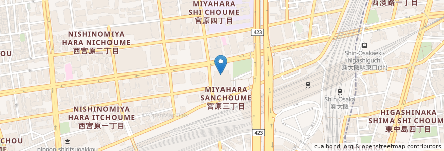 Mapa de ubicacion de モスバーガー en Japonya, 大阪府, 大阪市, 淀川区.