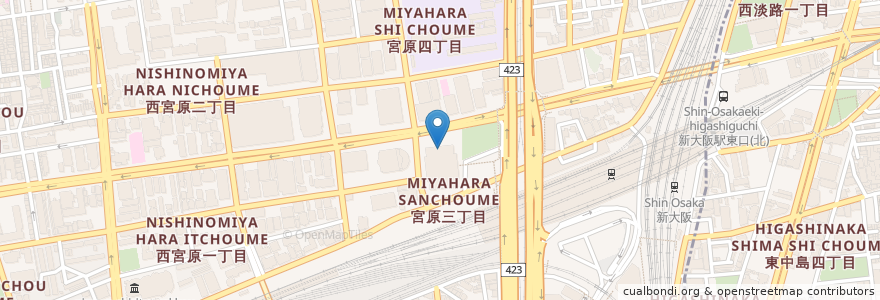 Mapa de ubicacion de 新大阪 焼きそばセンター en Jepun, 大阪府, 大阪市, 淀川区.
