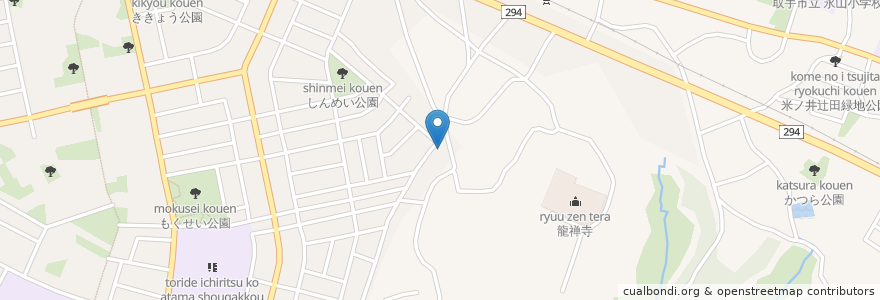 Mapa de ubicacion de 神明神社 en Japón, Prefectura De Ibaraki, 取手市.
