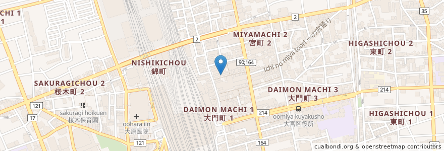 Mapa de ubicacion de 豚の生姜焼きと杉本カレーの店 en Japonya, 埼玉県, さいたま市, 大宮区.