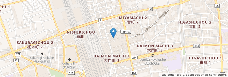 Mapa de ubicacion de 鰓呼吸 en ژاپن, 埼玉県, さいたま市, 大宮区.