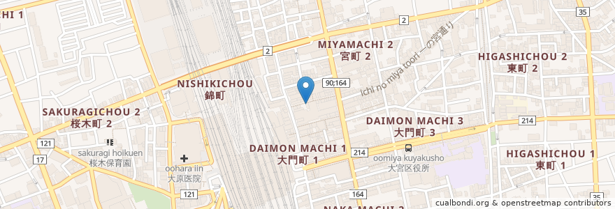 Mapa de ubicacion de PIZZA & WINE en 日本, 埼玉県, さいたま市, 大宮区.
