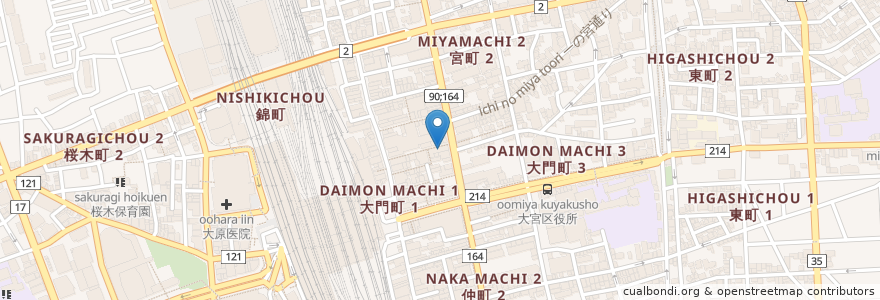 Mapa de ubicacion de カラオケマック en 日本, 埼玉县, 埼玉市, 大宮区.