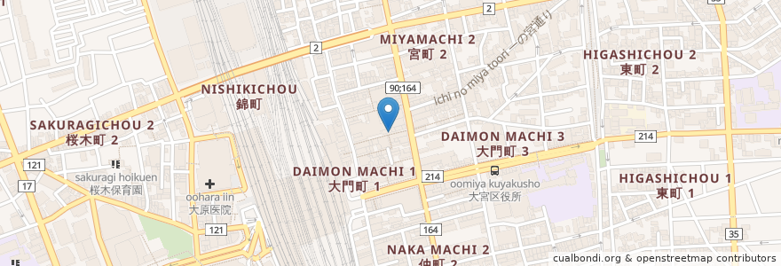 Mapa de ubicacion de 牛之助 en Japão, 埼玉県, さいたま市, 大宮区.