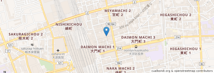 Mapa de ubicacion de 大宮産直市場 en ژاپن, 埼玉県, さいたま市, 大宮区.