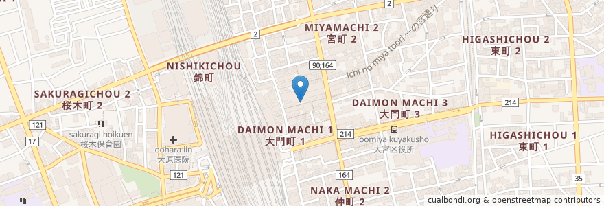 Mapa de ubicacion de 焼鳥唐揚ハイボール en 日本, 埼玉县, 埼玉市, 大宮区.