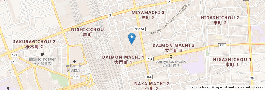 Mapa de ubicacion de なつかし家 en 일본, 사이타마현, さいたま市, 大宮区.