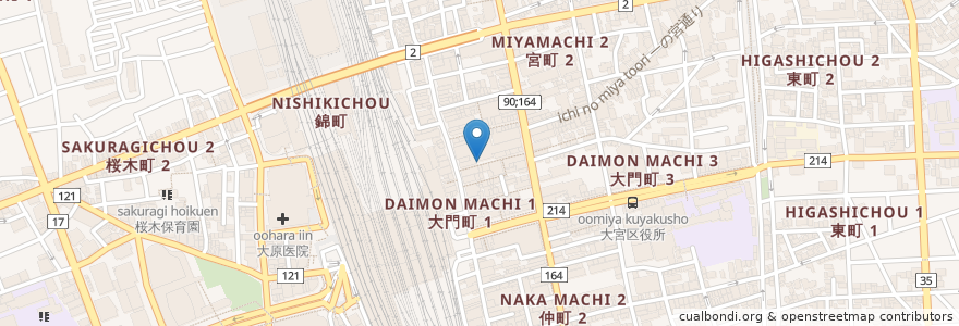 Mapa de ubicacion de 日乃屋カレー en 日本, 埼玉県, さいたま市, 大宮区.