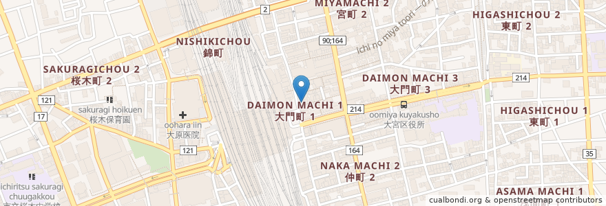 Mapa de ubicacion de つくば本店 en Japão, 埼玉県, さいたま市, 大宮区.