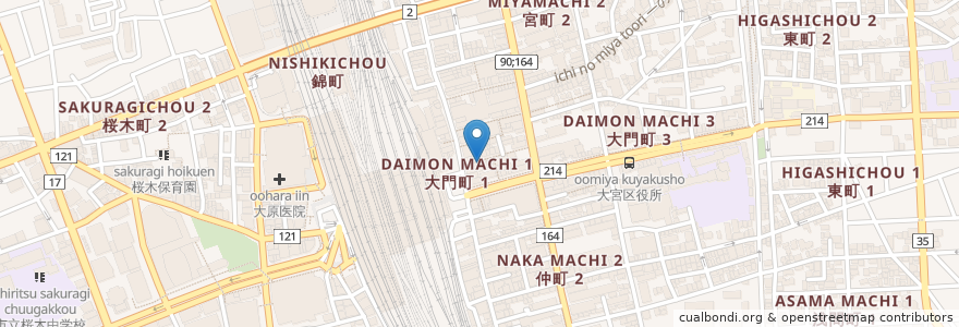 Mapa de ubicacion de 磯丸水産 en Japonya, 埼玉県, さいたま市, 大宮区.