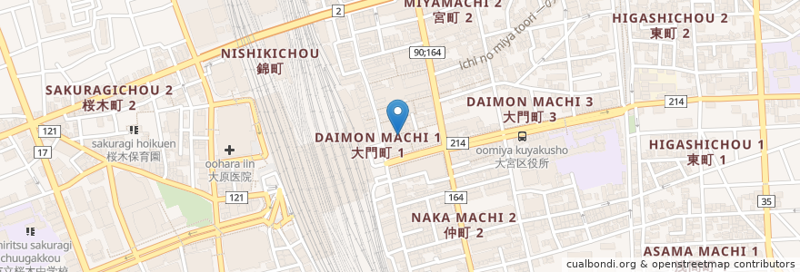 Mapa de ubicacion de 立ち飲み日高 en اليابان, 埼玉県, さいたま市, 大宮区.