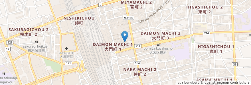 Mapa de ubicacion de 本格焼肉スエヒロ館 en 日本, 埼玉県, さいたま市, 大宮区.