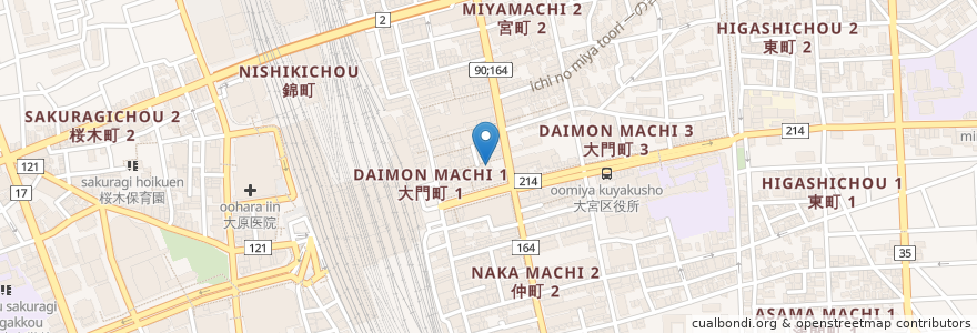 Mapa de ubicacion de テング酒場 en Japan, Präfektur Saitama, Saitama, 大宮区.