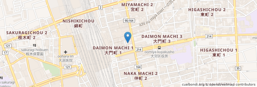 Mapa de ubicacion de だん家 en 日本, 埼玉県, さいたま市, 大宮区.